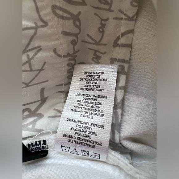 Karl Lagerfeld White Brand New Jeans Size 4 Side Fringe bottom hem Women’s - Picture 8 of 10